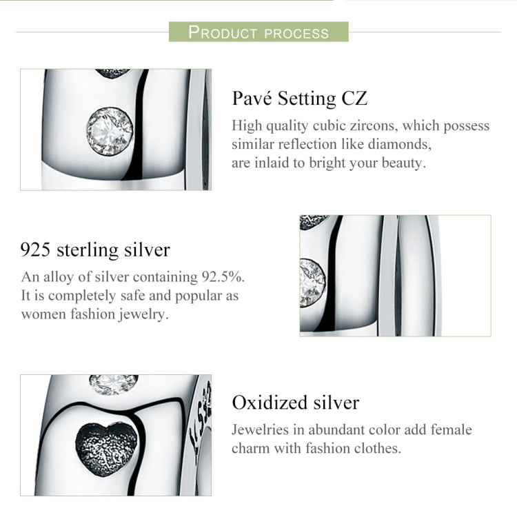 925 sterling silver heart carved bead with pavé CZ and oxidized silver details
