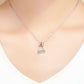Sterling silver cat necklace pendant hanging from a fine chain on neckline