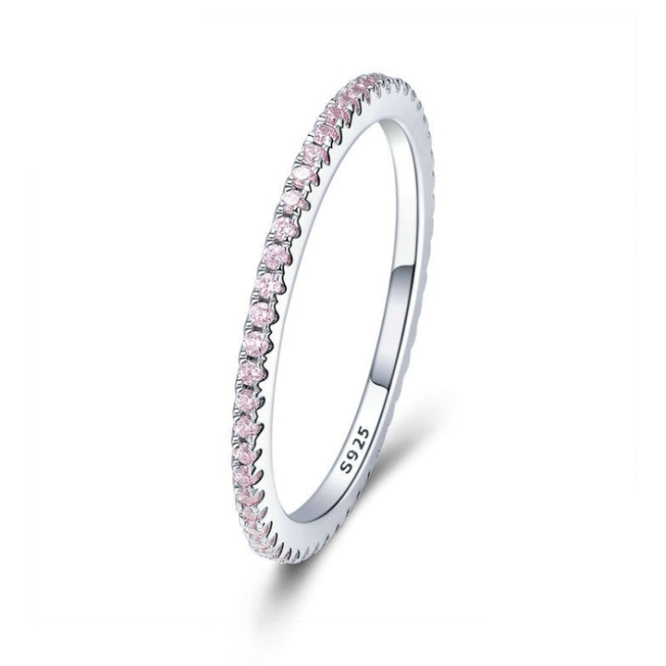 Sterling silver ring with pink stones