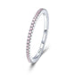 S925 sterling silver eternity ring with pink stones