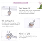 Sterling silver heart pendant charm with pavé CZ and rose gold accent