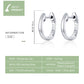 925 sterling silver hoop earrings with hinged clasp, smooth polished shine