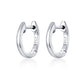 925 sterling silver hoop earrings with hinged ear back, reflective polished look