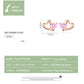 Heart stud earrings diagram with pink CZ hearts and rose gold plated finish