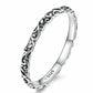 Sterling silver 925 ornate scrollwork band ring, side view