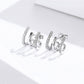 Sterling silver three-layer twisted earrings with zircon accents