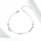 Sterling silver daisy flower bracelet with bead segments and adjustable clasp