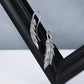 Silver leaf diamond earrings, pair