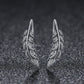 Silver leaf drop earrings with pavé stone details