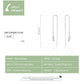 Long silver-tone feather earrings shown with size markers, two drops visible