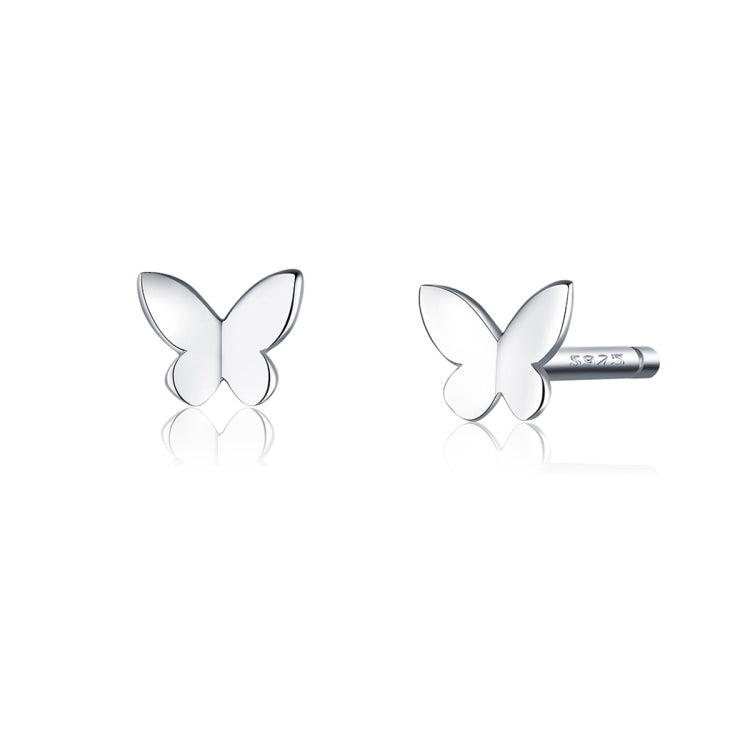 Butterfly stud earrings with silver-toned butterfly charms and post backs