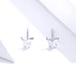 Butterfly stud earrings showing pair of silver-toned butterflies with straight post backs