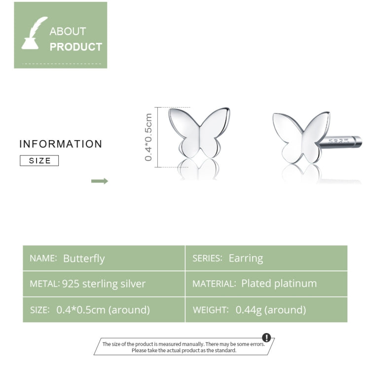 Butterfly stud earrings with silver-toned butterfly silhouette and post backs