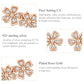 Rose gold flower stud earrings in sterling silver with clear zircon stones