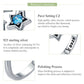 Sterling silver star ring with blue CZ gem shown in product process graphic