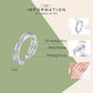 Open triple-band silver ring size information diagram with product photo