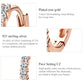 Rose gold sterling silver earrings with pave-set clear zircon stones
