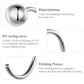 Earring detail card showing plated ball tops and curved hoop wires