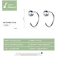 Silver ball hoop earrings information graphic with size and material callouts