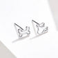 Polished sterling silver dog bone stud earrings with long post backs, side view