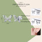 Sterling silver butterfly stud earrings with polished cutout wings and reflective finish