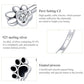 Sterling silver paw print open ring with black enamel detail and sparkling CZ