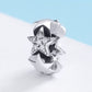 Silver star and crescent charm pendant with clear zircon inlay on chain