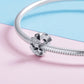 Zircon star bead charm on S925 sterling silver bracelet with snake chain