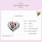 S925 heart-shaped sterling silver charm bead with orange center stone