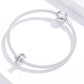 Sterling silver beaded bracelet with round charm and cross-shaped clasp
