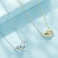 Gold and silver heart pendant necklaces with CZ stones on linked chains