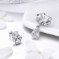 S925 sterling silver cat stud and drop earrings with clear crystal accents
