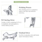 Sterling silver cat companion ring; polishing close-up with 925 stamp on band