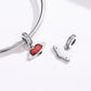 Sterling silver charm pendants with red heart planet and white cloud