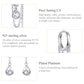 Sterling silver drop earrings with zircon teardrop charms and chain tassels