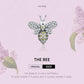 Sterling silver bee charm with pavé crystal wings and striped body