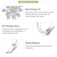 Product process infographic: pave setting CZ, 925 sterling silver, plated platinum