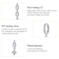 Long drop cz earrings, silver-tone finish, shown with close-up inset details