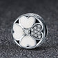 Sterling silver clover bead charm with heart petals and pavé crystals