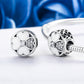 S925 sterling silver diamond clover bead charm, one loose and one on bracelet