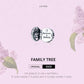 Openable round sterling silver family tree charm with heart and engraved 'forever & family'