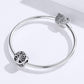 Silver snake bracelet with openable family tree charm bead and heart engraving