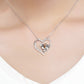 Sterling silver koala heart pendant necklace with enamel brown nose and crystal trim