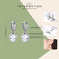 Silver hoop drop shell pearl earrings with CZ