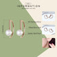 Rose gold shell pearl hoop earrings, 925 sterling silver style
