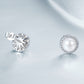 Simple pearl and crystal sterling silver stud earrings