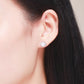 Pearl and diamond stud earrings in sterling silver