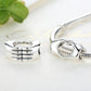 S925 sterling silver bracelet bead with holding-hands heart design on a braided chain