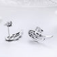 Sterling Silver Wing Earrings Simple S925 Silver Stud Earrings, Silver, Rose Gold