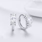 Sterling silver hoop earrings with zircon stones